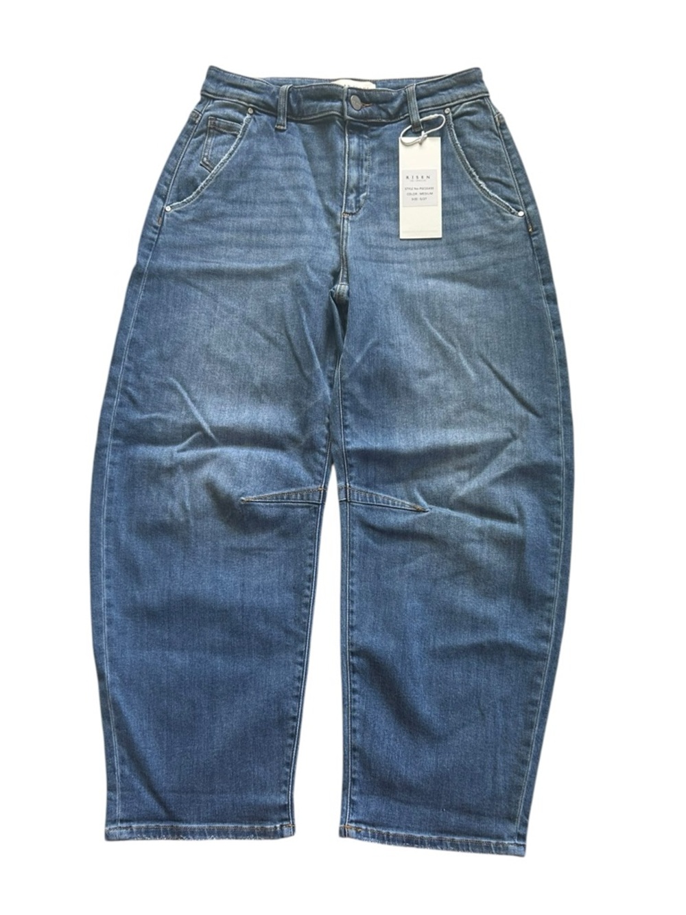 Risen Cropped Slouchy Cropped
Barrel Jeans NWT Sz 27 boho chic Baggy minimalist - Picture 7 of 16